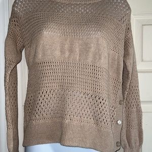 VICTORIA’S SECRET WOMANS TAN HOLEY SWEATER